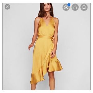 Express Satin Wrap Dress